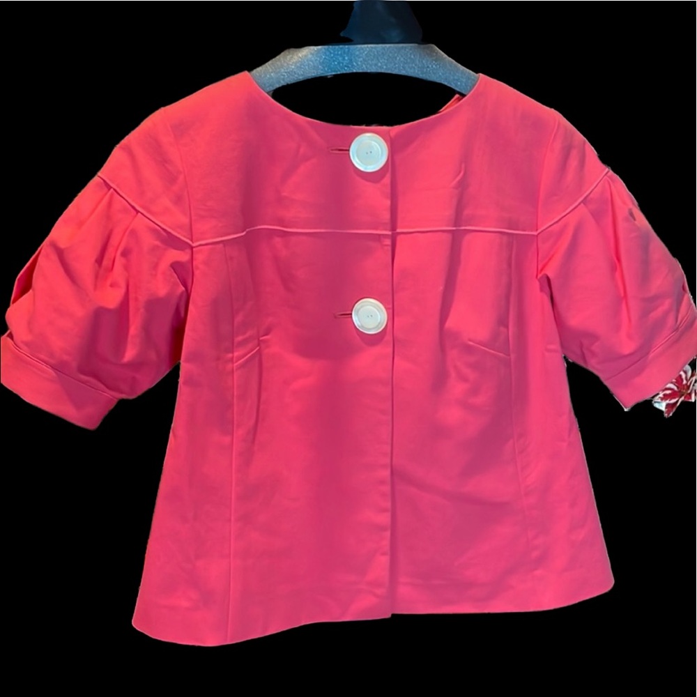 💰Coral pink short sleeve jacket/ top